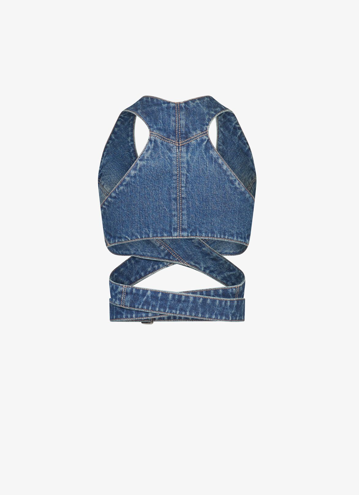 Denim bra ALAÏA BLUE DENIM BRA